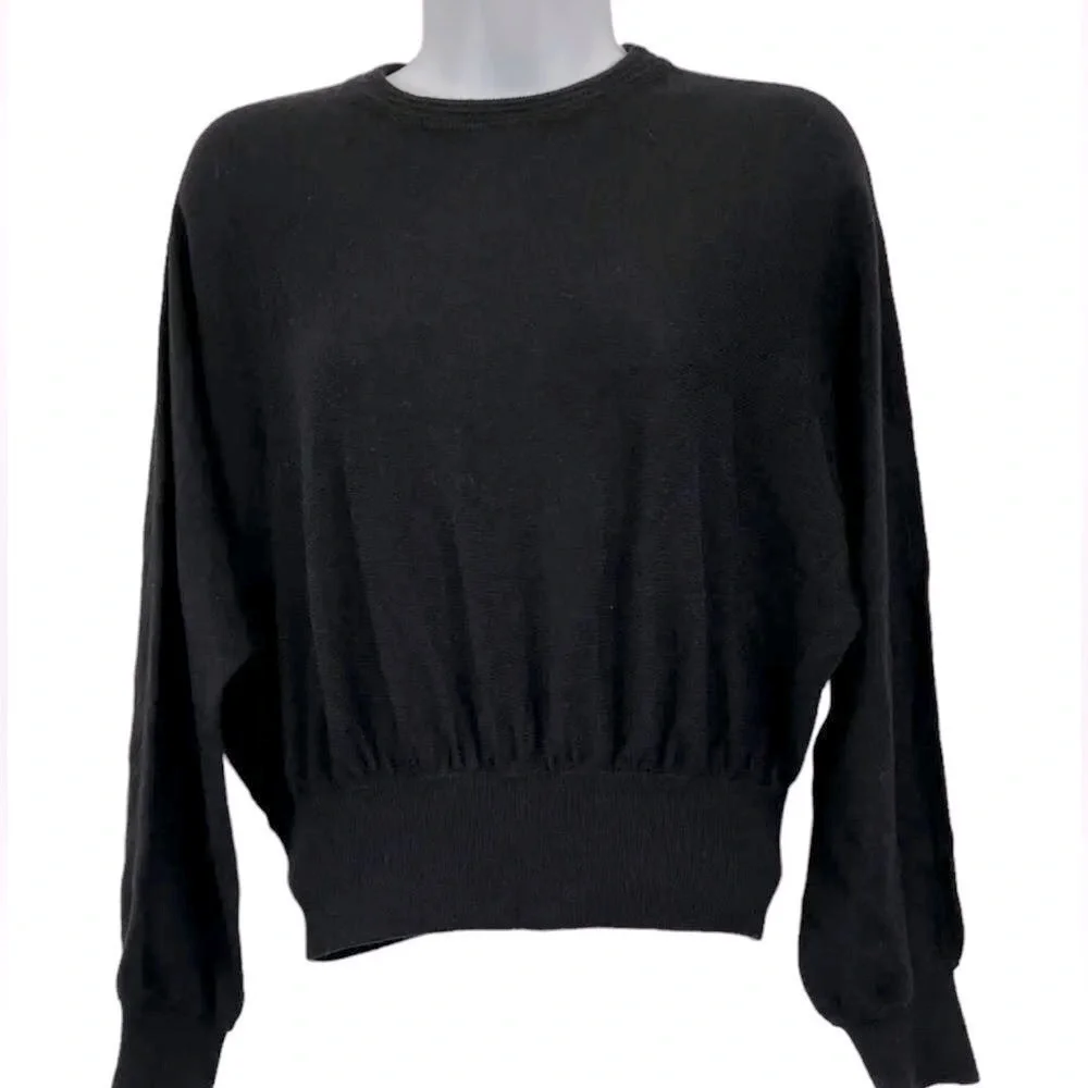 Revolve Lovers + Friends Black Wool Blend Knit Dolman‎ Sleeve Sweater Size Large